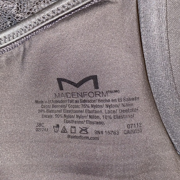 White Maidenform 38C lace racerback front closure - Picture 12 of 13